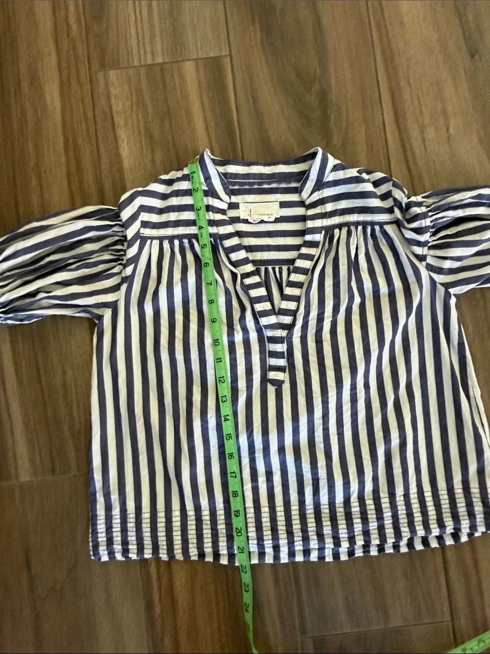 Anthropologie Darcey Popover Swing Top Blue and White Striped Blouse. Women’s XS